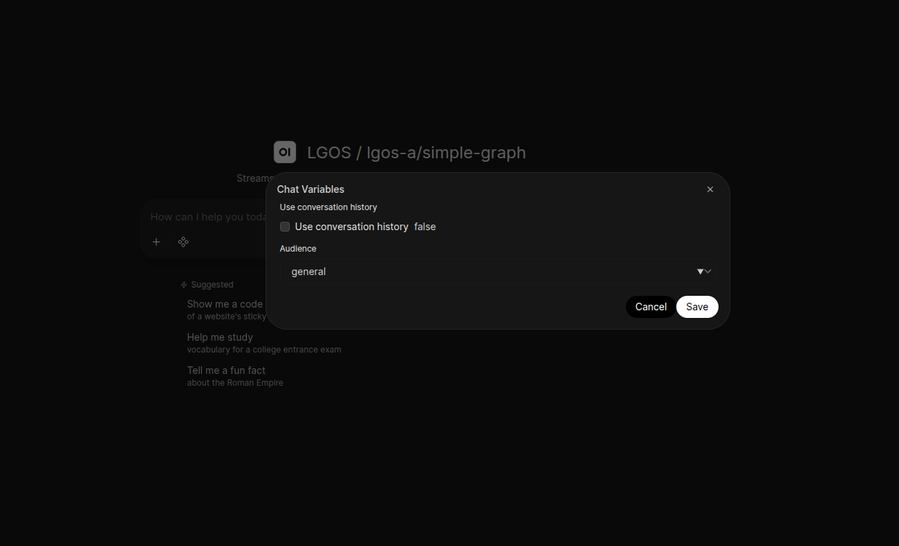 Runtime settings in Open WebUI